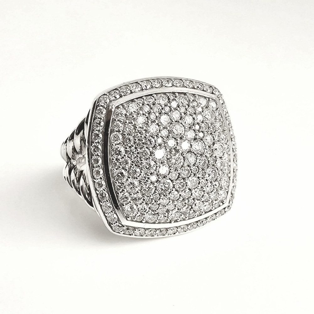 David Yurman 17mm Albion Pavé Diamond Ring Size 7